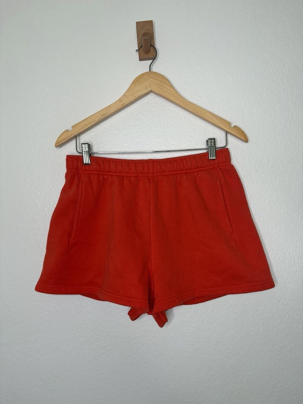 Offline by Aerie Cloud Fleece Knit Shorts in Bright Red Size Medium Casual Relax
